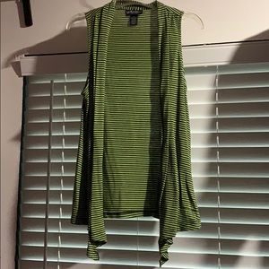 Self Esteem Black and Green Striped Vest